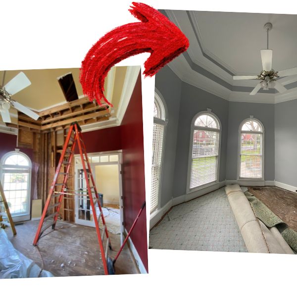 Almighty reconstruction specialists planning a house restoration project